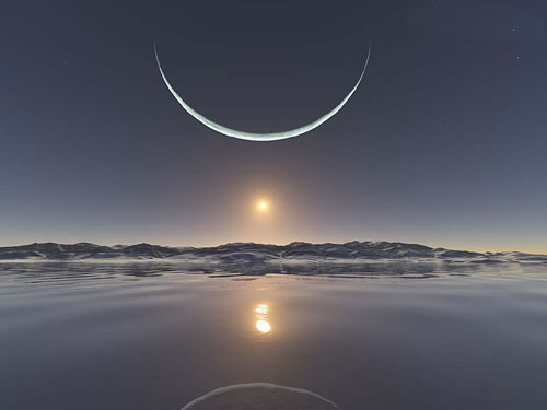 Earth's Moon as seen from the North Pole